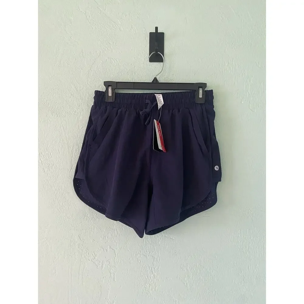 BALEAF Sports Running Shorts Womens Medium Navy Lined Athletic Active Gym - Picture 1 of 4
